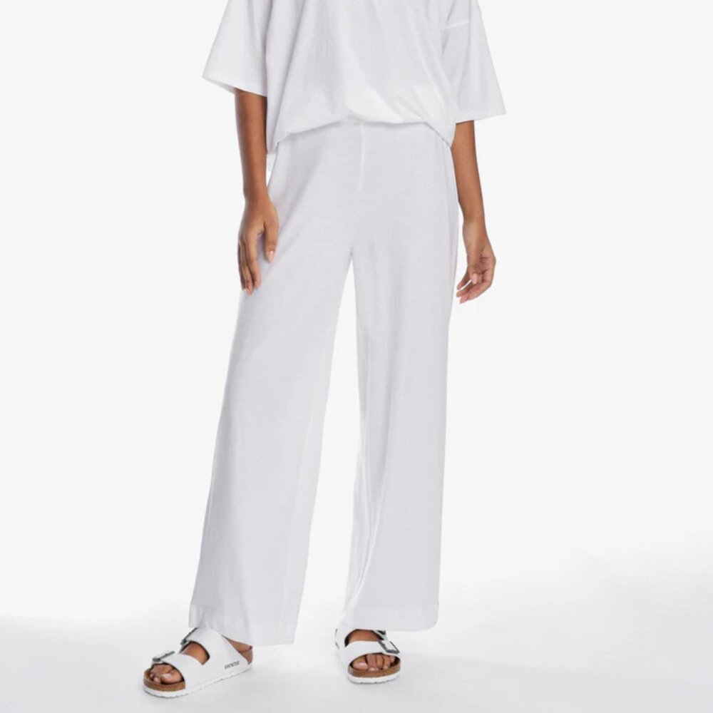 Paper Label Arden Wide Leg Pima Cotton Pant White Size M